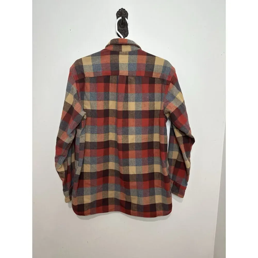 LL Bean Flannel Shirt Men’s Medium Traditional Fit Chamois 277981 Plaid - Picture 3 of 5